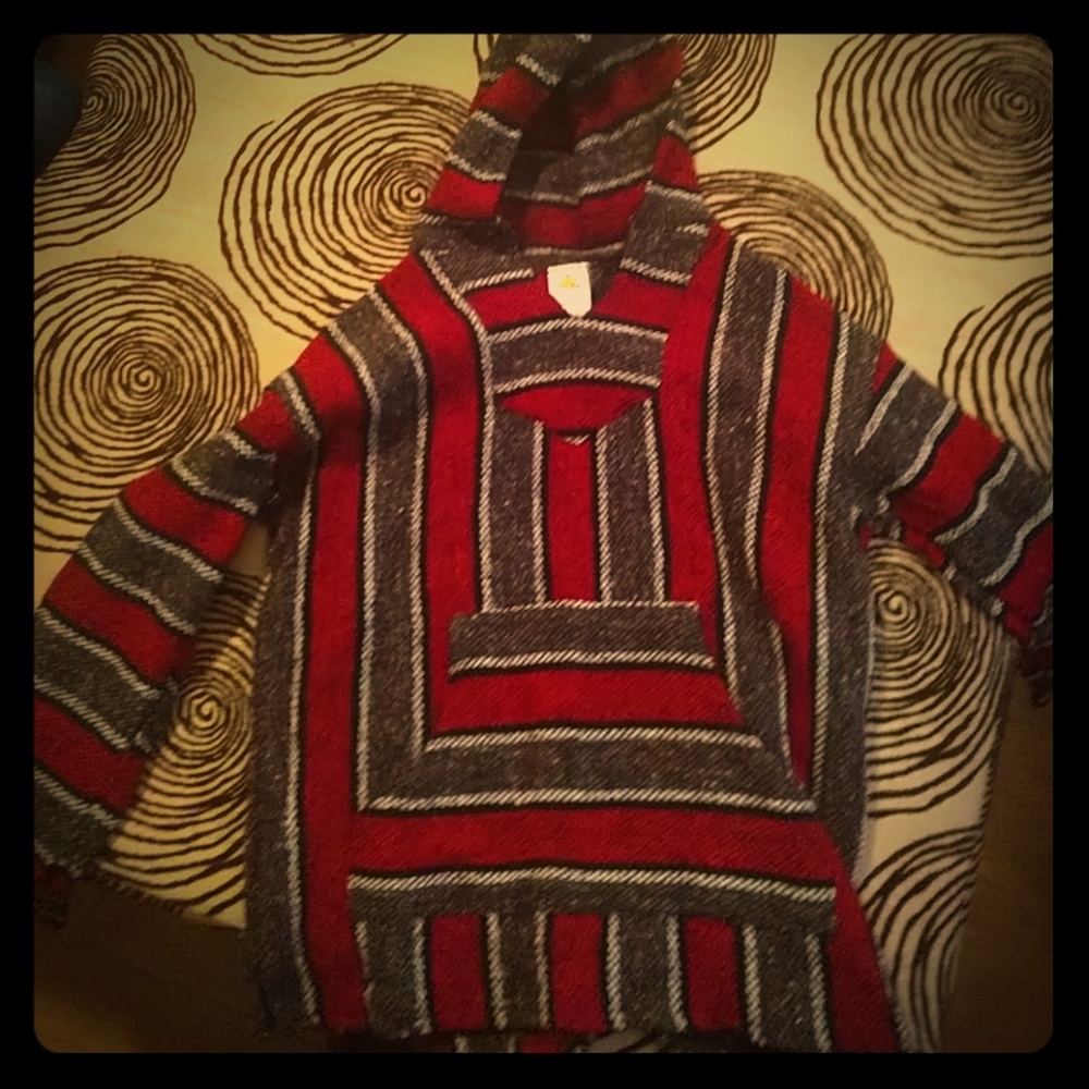 Ponco style pullover made in Mexico